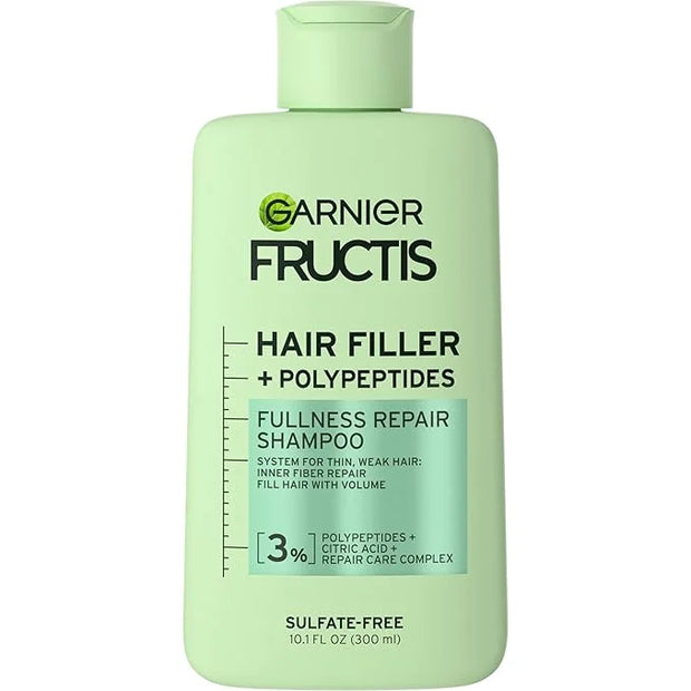 Garnier Fructis Hair Filler Fullness Repair Shampoo, Volumizing Shampoo with Polypeptides and Hair Repair Complex for Thin...