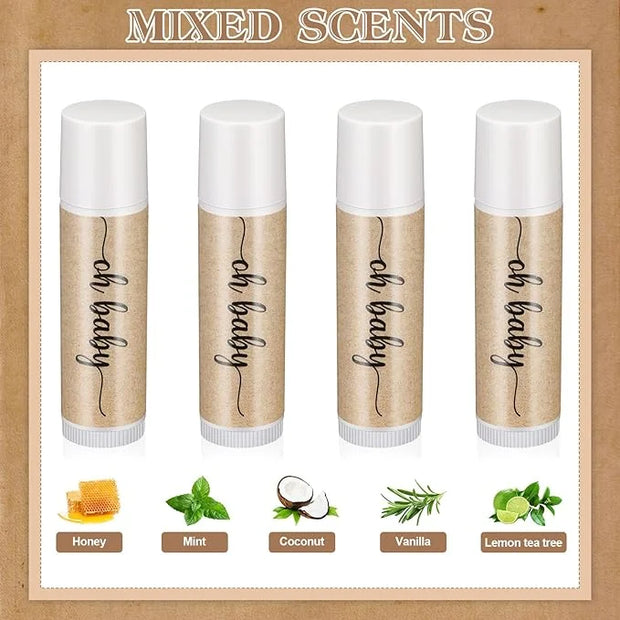 50 Sets Baby Shower Lip Balm Supplies