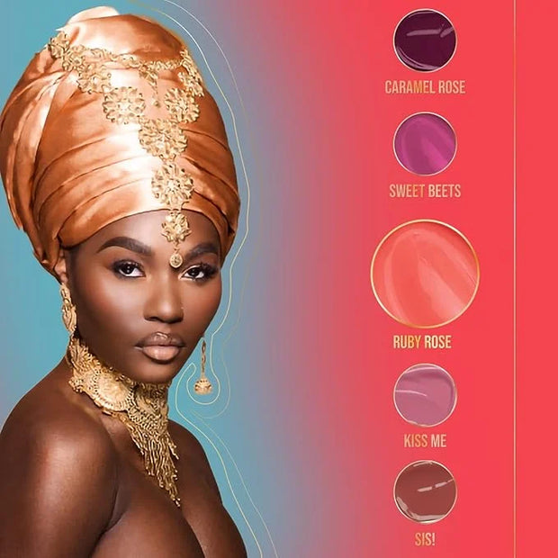 Juvia's Place Long Lasting Hydrating The Reds & Berries Lip Gloss Glass Ruby Rose, 16 oz, Soft Red - Product Image