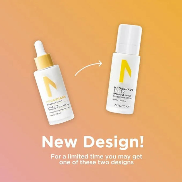 ZitSticka MEGASHADE Sunscreen Serum for Face w/SPF 50-50ml UVA/UVB Protection - Ideal Skin Care for Breakout Prone & Sensi...