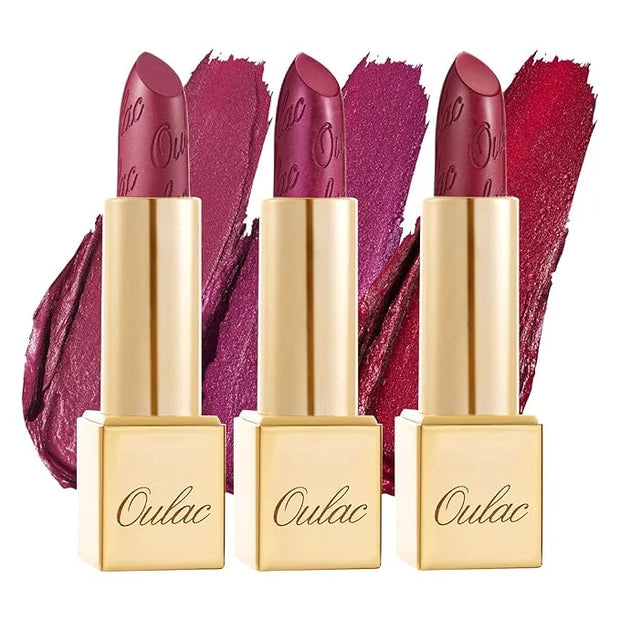 Oulac Metallic Lipstick Set- Dark Lipcolor with Moisturizing Formula, Vegan Beauty, Full-Coverage Lip Color, Christmas Gif...