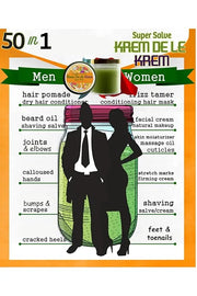 Face & Body Moisturizer for Women & Men, Dry Skin, Hands, Hair, Eye Salve, Bum, All in One | Krem De Le Krem | Made of Oli...