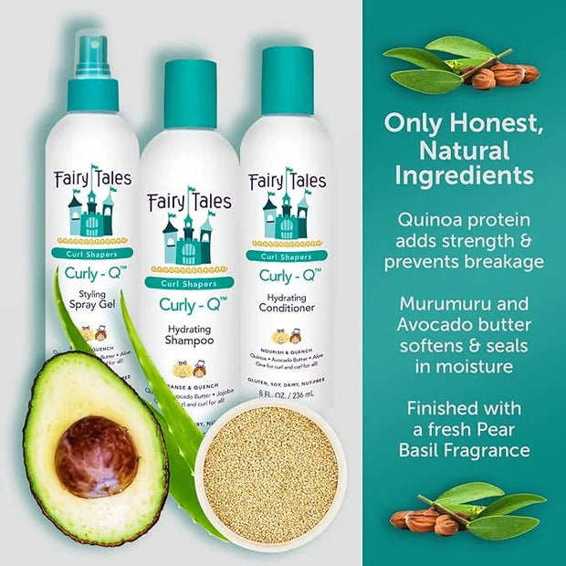 Fairy Tales Curly Q Kids Shampoo - Hydrating for Curly and Multicultural Hair, All Curl Types - Paraben, Sulfate, Gluten, ...