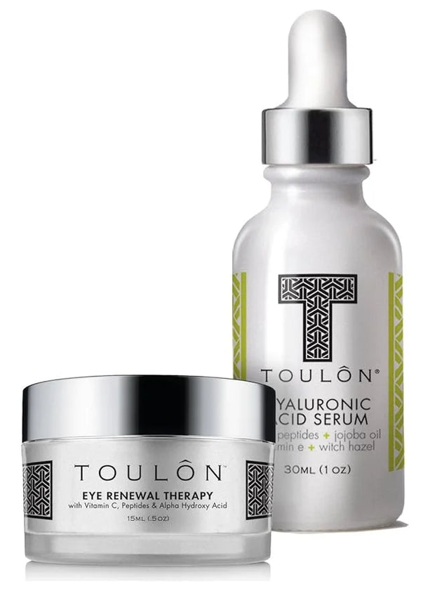 Hyaluronic Acid Anti Aging Skin Care Kits; Women Beauty Set: Hyaluronic Acid Serum and Eye Cream for Dark Circles & Puffin...
