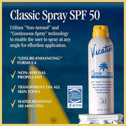 Vacation Classic Spray Sunscreen SPF 50 + Air Freshener Bundle, Broad Spectrum Sunscreen Spray, Vegan Sunblock Spray, Body...