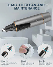 AREYZIN Nose Hair Trimmer for Men 2024 Professional Painless Rechargeable Nose Trimmer for Men and Women, Eyebrow Facial H...