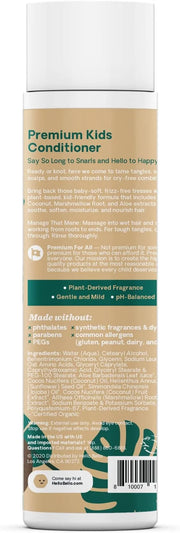 Hello Bello Kid's Conditioner - Hypoallergenic, pH-Balanced & Dermatologist-Tested - Thoughtful Ingredients - Coconut, 10 ...
