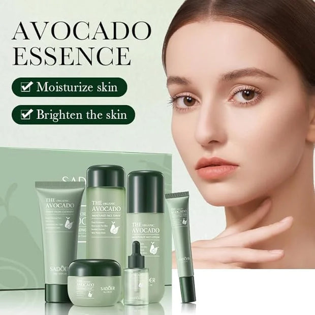 Avocado Skincare Sets,Skincare Gift Set with Facial Cleanser, Face Serum, Face Cream, Eye Cream, Toner, moisturizing Lotio...