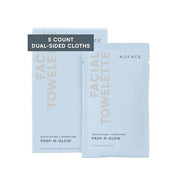NuFACE Prep-N-Glow Facial Towelettes - 2-in-1 Exfoliating + Cleansing Makeup Remover Wipes, Hyaluronic Acid Travel Face Wi...