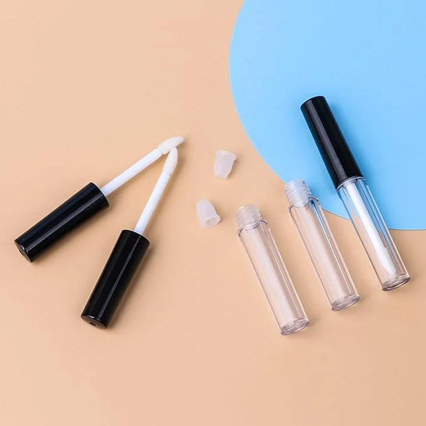 1.3ml Empty Lip Gloss Tube Lip Gloss Wand Bottles Containers Pack of 10 (Black Cap) - Product Image
