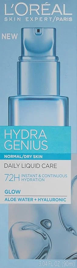 L’Oreal Paris Skincare Hydra Genius Daily Liquid Care Oil-Free Face Moisturizer for Normal to Dry Skin, Hyaluronic Acid Mo...