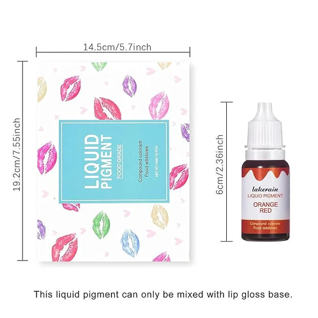 BONNIE CHOICE 12 Colors Liquid Lip Gloss Pigment Set, DIY Lipstick Liquid Pigment for Set Making Lip Gloss, DIY Lip Cosmet...