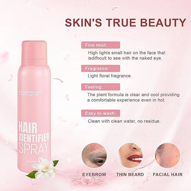 Hair Identification Spray for Facial Shaving - Removes hair and dead skin, Women's Facial Shaving Powder Spray - Moisturiz...