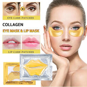 30 Pairs Lip Masks & Eye Masks, 24K Gold Gel Crystal Collagen Eye Patches for Puffy Eyes, Effectively Moisturizing & Reduc...