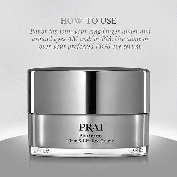 PRAI Beauty Platinum Firm and Lift Eye Creme - Tightening and Firming Eye Cream - Anti-Aging Under Eye Cream - Irritation ...