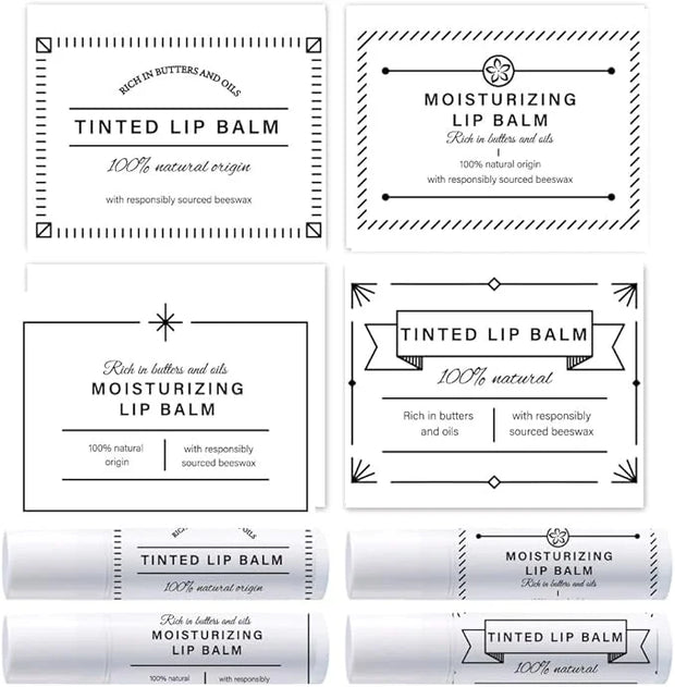 OLYCRAFT 100Pcs Self-Adhesive Lip Balm Tag Wrapping