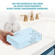 1-Shoppe Aqua Organics Amenity Kit | Boxed Hotel Toiletries Bulk Set | 1 oz Shampoo, Conditioner, Lotion, Body Wash & Bar ...