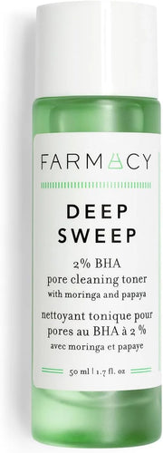 Farmacy 2% Salicylic Acid Toner for Face - Deep Sweep Gentle BHA Exfoliant for Oily Skin - Refines Texture with Papaya Enz...