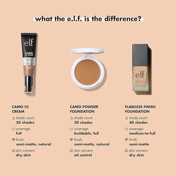 e.l.f. Flawless Satin Foundation, Lightweight & Medium Coverage, Semi-Matte Finish, Vegan & Cruelty-Free, Maple, 0.68 Fl O...