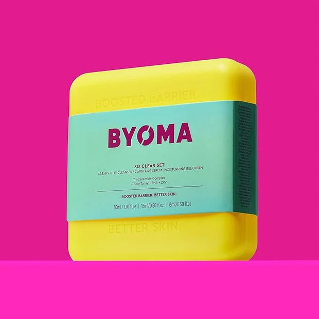 BYOMA So Clear Set - Barrier Repair Skincare Set for Acne Prone Skin - Creamy Jelly Cleanser, Clarifying Face Serum & & Ge...