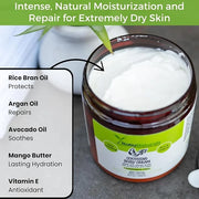 RaGaNaturals Natural Moisturizing Cream - Body & Face Moisturizer for Dry to Very Dry, Sensitive Skin - Unscented Body Cre...
