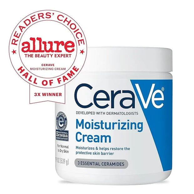 CeraVe Moisturizing Cream, Body and Face Moisturizer for Dry Skin, Body Cream with Hyaluronic Acid and Ceramides, Daily Mo...