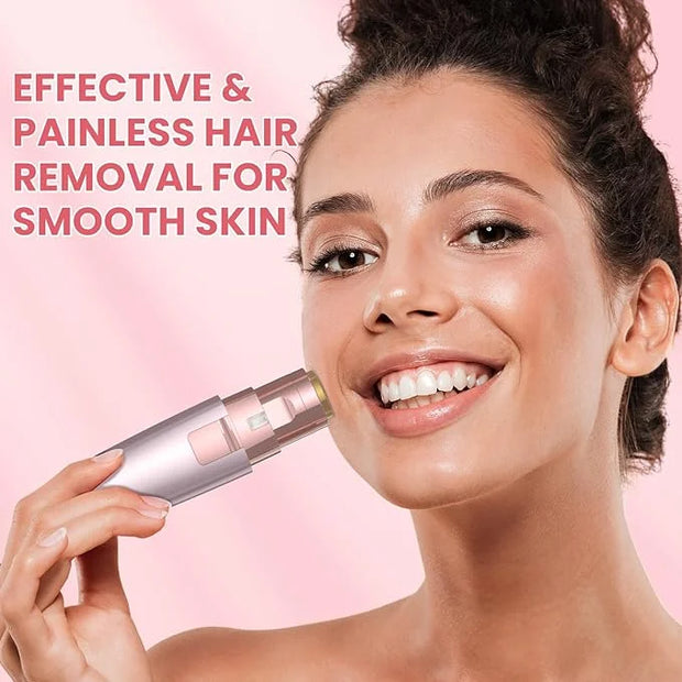 Eyebrow Facial Hair Remover - 2 in 1 Rechargeable Eyebrow Trimmer and Facial Hair Removal for Women, Painless Electric Hai...