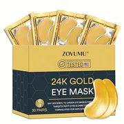 Under Eye Patches (30 Pairs) 24K Gold Skin Care Eye Mask - Puffy Eyes & Dark Circles Treatments - Eye patches Pads With Co...