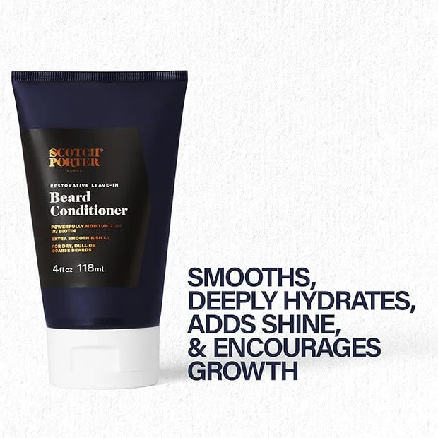 Scotch Porter Restorative Leave-In Beard Conditioner – Deep Conditioning Softener with Lightweight Feel, Reduces Frizz & P...