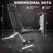 1000 LBs Weight Bench - Adjustable Workout Bench - Product Image