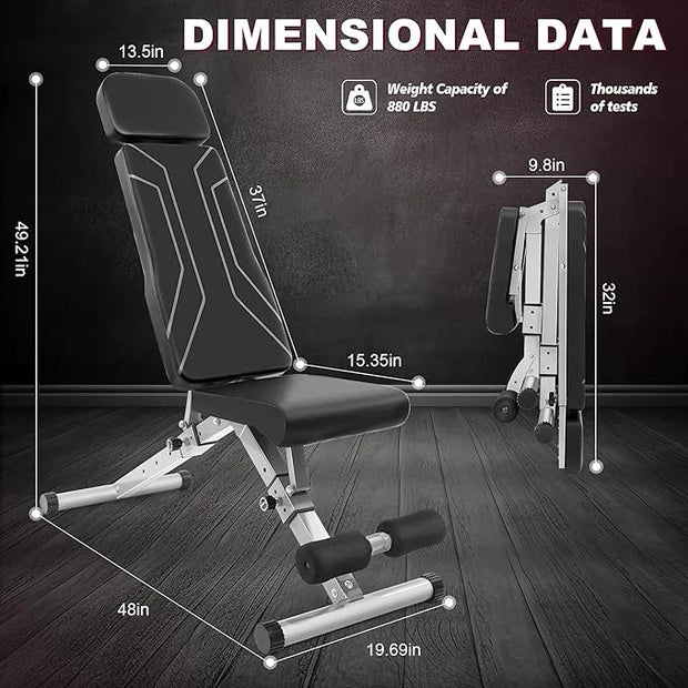 1000 LBs Weight Bench - Adjustable Workout Bench - Product Image