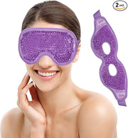 Ice Pack for Eyes - 2 Pcs Reusable Hot Cold Compress Gel Bead Cooling Mask for Puffiness, Dark Circles, Bags, Dry Eyes, He...
