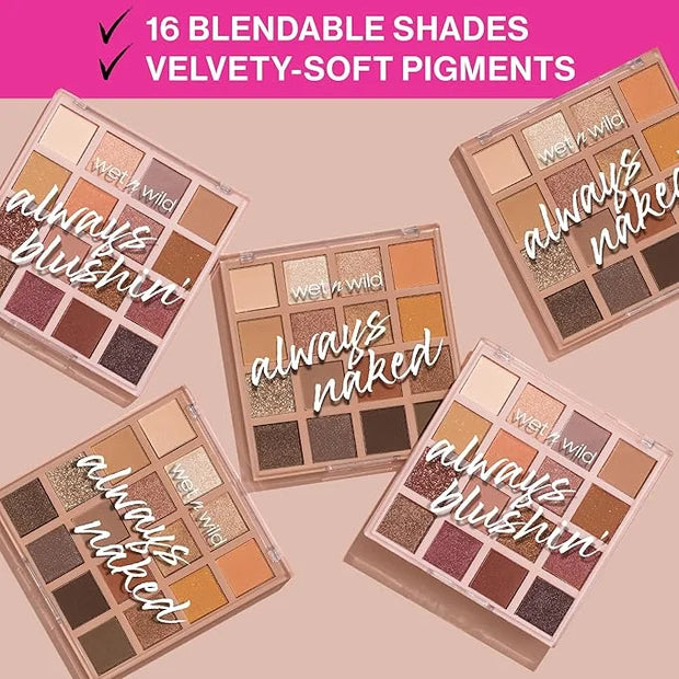 wet n wild Always Naked Palette, Nude Neutral Eye Makeup, Blendable, Warm And Cool Nude Pigments, Matte, Shimmer, Glitter,...