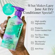 EVANYC Lazy Jane Air Dry Hair Conditioner, 8.8 fl oz, Vegan and GMO-Free, Anti Frizz Hair Products for Women, Natural Text...