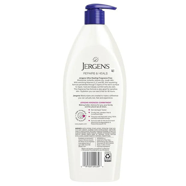 Jergens Ultra Healing Dry Skin Lotion, Hand and Body Moisturizer for Quick Absorption into Extra Dry Skin with Hydralucenc...