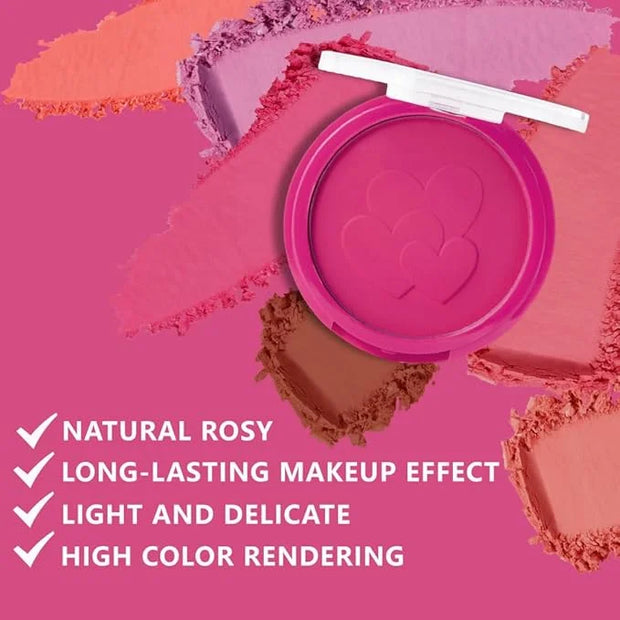 Single Rose Pink Matte Blush for Cheeks Face Blushes Makeup Palette, Rose Bean Monochrome Cream Blushes Palette Makeup for...