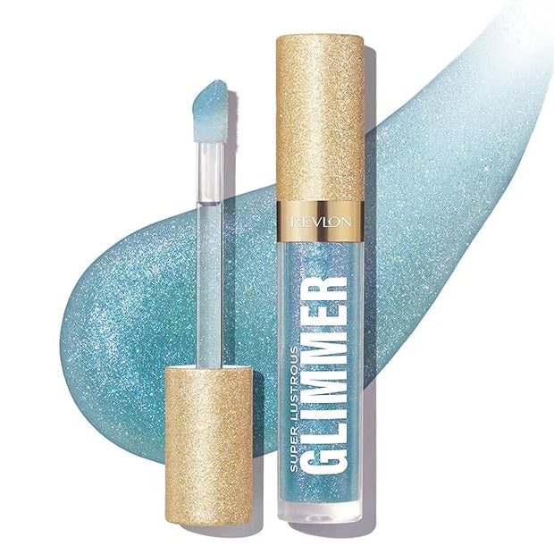 REVLON Super Lustrous Glimmer Gloss, Hydrating Lip Makeup, Non-Sticky, High-Shine Finish, Plant-Based Glitter, 010 Indigo ...