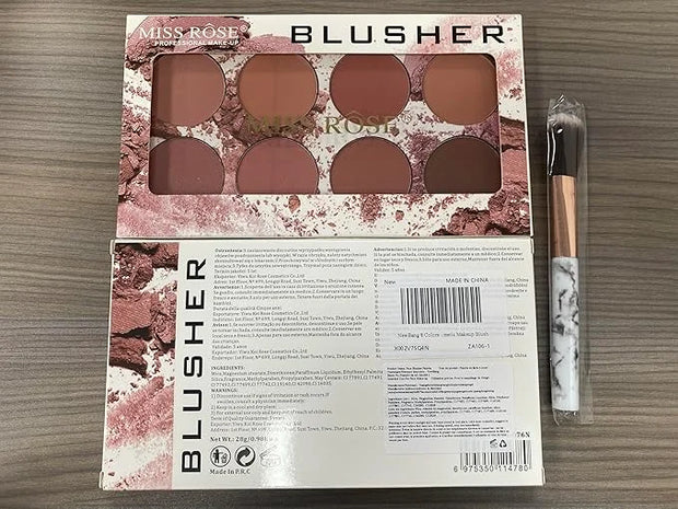 8 Colors Blush Palette, Matte Mineral Blush Powder Bright Shimmer Face Blush,Contour and Highlight Blush Palette,Professio...