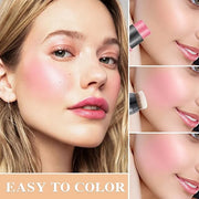 Cream Blush Stick with Brush,Waterproof Multi Cream Makeup Stick,Lightweight,Long-lasting,2 in 1 Multi Blush for Cheeks & ...