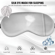 Sleep Mask w/ Cooling Gel Eye Mask, Silk Eye Mask for Sleeping, Hot & Cold Eye Masks, Blindfold Eye Cover Sleeping Mask fo...