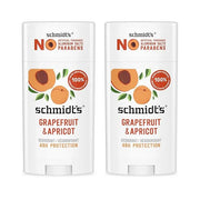 Schmidt's Aluminum-Free Vegan Deodorant Grapefruit & Apricot with 24-Hour Odor Protection, 2 Count for Women and Men, Natu...