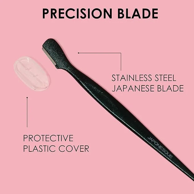 Japonesque Brow Touch Up Razors with Ultra-Sharp Stainless Steel Blades, for Removal of Unwanted Facial Hair and Peach Fuz...