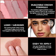 FOCALLURE Cream Blush Makeup,Buildable Blush Stick for Cheeks,Matte and Dewy Finish,Long Wearing,Easy Application,Lightwei...