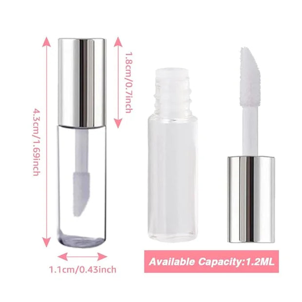 AMORIX 50PCS Mini Lip Gloss Tubes with Wand 1.2ml Empty Lip Gloss Containers Clear Refillable Travel Lip Balm Bottles for ...