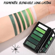 Green Eyeshadow Palette with Mirror Lime Forest Emerald Tones Matte Shimmer 6 Colors Mini Eye Shadow Pallet Travel Size Hi...
