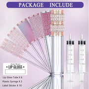 AMORIX 6pcs Lip Gloss Tubes with Wand 5ml Empty Rhinestone Lip Gloss Containers Cute Lipgloss Bottles Crystal Lip Gloss Su...