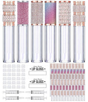 AMORIX 72pcs 5ml Diamond Lip Gloss Tubes with Wand Lipgloss Tubes Bulk Empty Rhinestone Lip Gloss Containers Bottles Cryst...