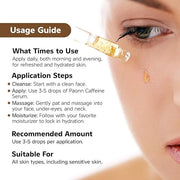 Caffeine Eye Serum for Face and Skin, Hydrating Solution, Reduces Dark Circles, Puffiness & Fine Lines, Moisturizing - Pro...