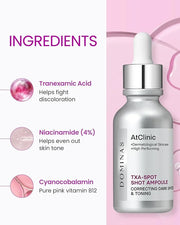 AtClinic Tranexamic Acid Pink Serum (1fl oz) - Improve Skin Tone and Hyperpigmentation, Ampoule for All Skin Types. Korean...