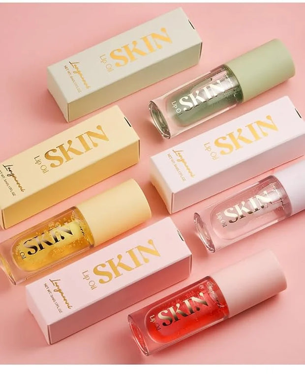 2Pack Big Brush Head Hydrating Lip Glow Oil Plumping Lip Tint, Hydrating Lip Gloss Tinted Lip Balm Transparent Lip Care, L...